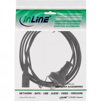 Kabel zasilający InLine, wtyczka Australia na wtyczkę Euro8, czarny, 1,8 m