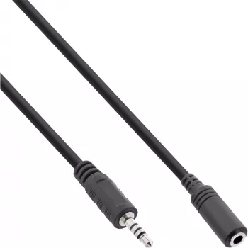 adapter kablowya audio InLine, 4-stykowe złącze 2,5 mm męskie / 4-stykowe 3,5 mm żeńskie, 0,2 m