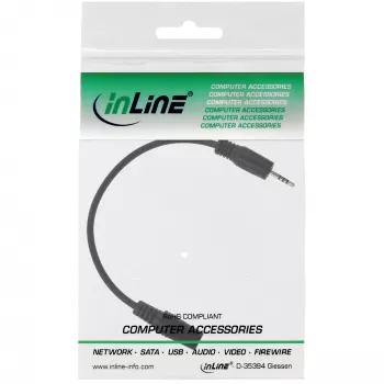 adapter kablowya audio InLine, 4-stykowe złącze 2,5 mm męskie / 4-stykowe 3,5 mm żeńskie, 0,2 m