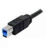 StarTech.com 3m czarny kabel SuperSpeed USB 3.0 A do B - M/M, 3 m, USB A, USB B, USB 3.2 Gen 1 (3.1 Gen 1), Męski/Męski, Czarny