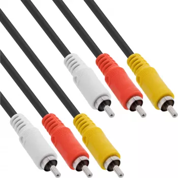 Kabel AV 3x RCA męski / męski 10m InLine 89610