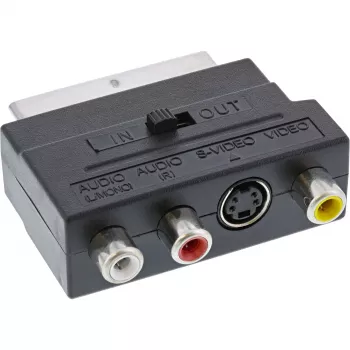 Adapter InLine Scart, męski SCART / 3x RCA i S-VHS, wejście/wyjście wideo