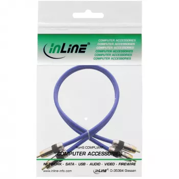 InLine Premium RCA Audio kabel 2x RCA male / male gold plated 0.5m