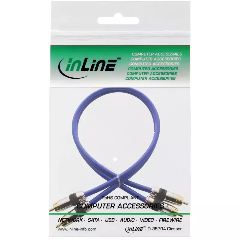 InLine Premium RCA Audio kabel 2x RCA male / male pozłacany 20m