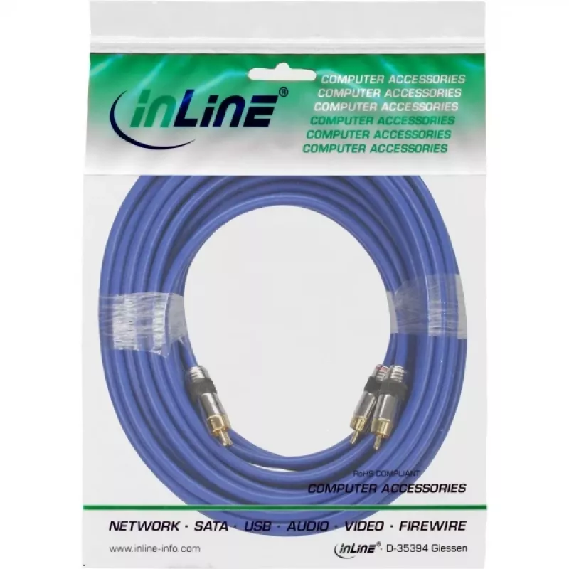 InLine Premium kabel audio RCA 2x męski / męski pozłacany 10m