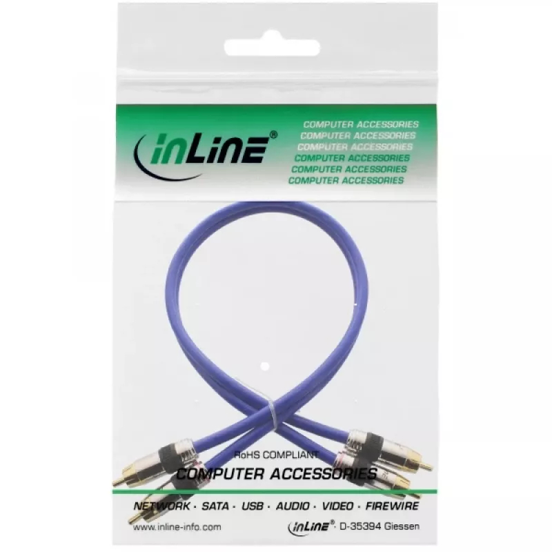 InLine Premium kabel audio RCA 2x RCA męski / męski pozłacany 3 m