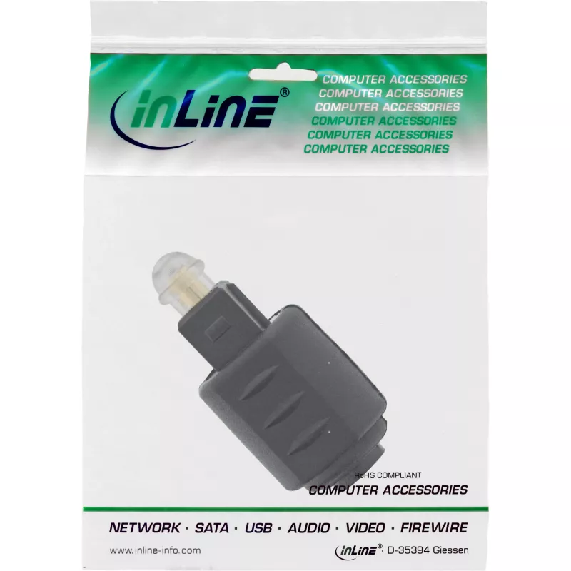 Sprzęgacz audio optyczny 3.5mm żeński / Toslink męski InLine 89907