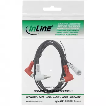 Kabel audio InLine 2x RCA M/M kątowy 1,2 m czarny 89929 Intos