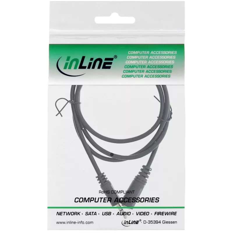 Kabel audio InLine 3,5 mm stereo męski / żeński 2 m