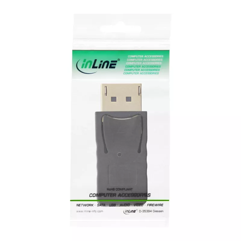 Adapter InLine DisplayPort, DisplayPort męski / mini DisplayPort żeński, 4K/60Hz
