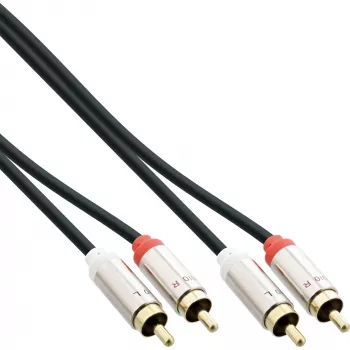Kabel audio InLine cienki 2x RCA M/M, stereo, 3 m