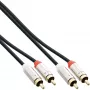 Kabel audio InLine cienki 2x RCA M/M, Stereo, 0.5m, 2 x RCA, Wtyk męski, 2 x RCA + USB, Wtyk męski, 0.5 m, Czarny