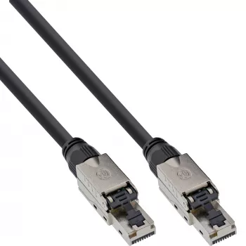 InLine Patch kabel, U/UTP, Cat.6A, bezhalogenowy, miedź AWG23, czarny 40m