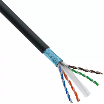 InLine Patch kabel, U/UTP, Cat.6A, bezhalogenowy, miedź AWG23, czarny 40m