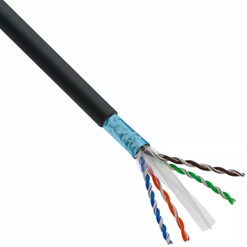 InLine Patch kabel, U/UTP, Cat.6A, bezhalogenowy, miedź AWG23, czarny 40m