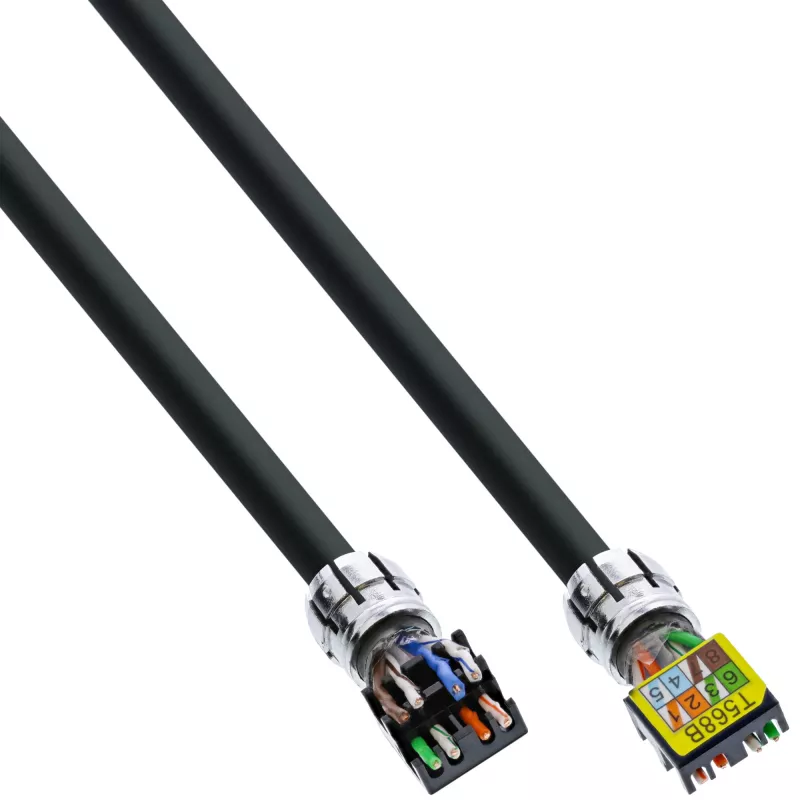 InLine Patch kabel, U/UTP, Cat.6A, bezhalogenowy, miedź AWG23, czarny 40m