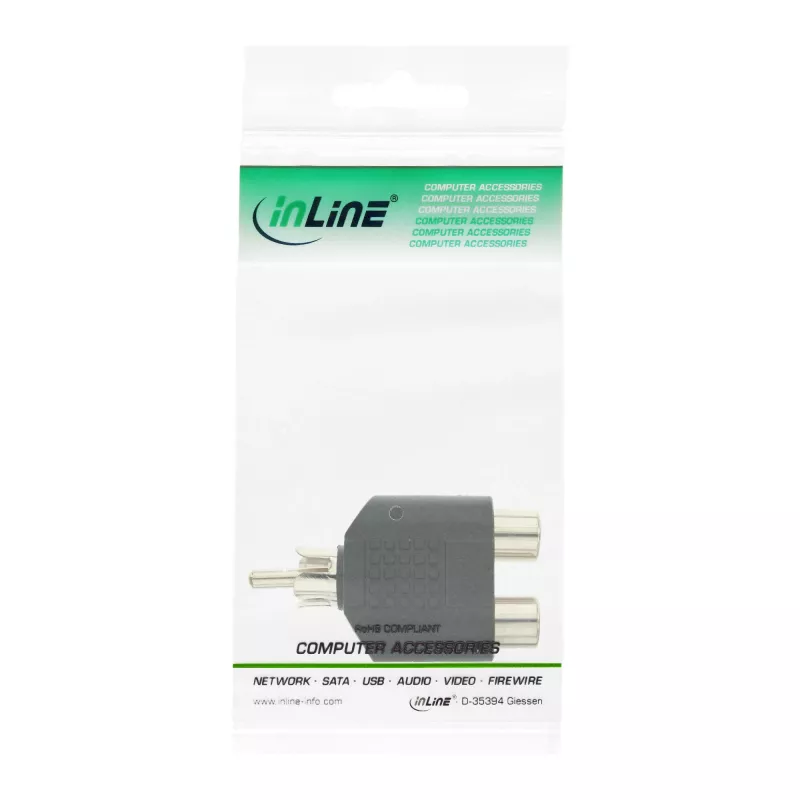 InLine adapter audio RCA męski / 2x RCA żeński 99310