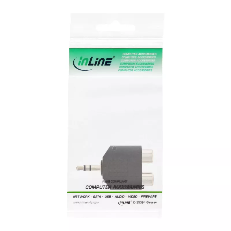 Adapter Audio 3.5mm męski / 2x RCA Stereo żeński InLine 99302