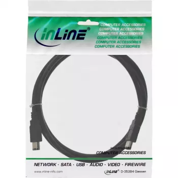 Kabel FireWire 400 InLine 34010 10m Męski/Męski Czarny