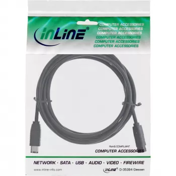Kabel FireWire 400 na 800 InLine 36905 5m męski/męski czarny