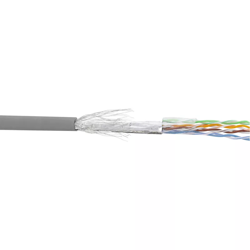 InLine Patch kabel SF/UTP Cat.5e AWG26 CCA PVC szary 500m