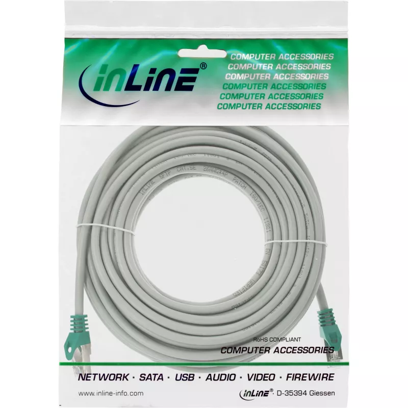 InLine kabel krosowany PC do PC SF/UTP Kat.5e szary 10 m
