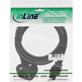 Kabel zasilający InLine do notebooka, wtyczka UK 3-pin, złącze, 2 m