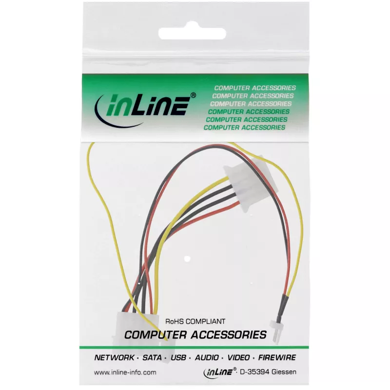 adapter kablowya wentylatora InLine 12 V / 7 V z sygnałem prędkości InLine 33007T