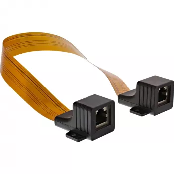 InLine cienki kabel RJ45 do okien/drzwi, 2x RJ45 F/F, 1:1, nieekranowany, 0,3m