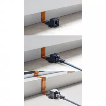 InLine cienki kabel RJ45 do okien/drzwi, 2x RJ45 F/F, 1:1, nieekranowany, 0,3m