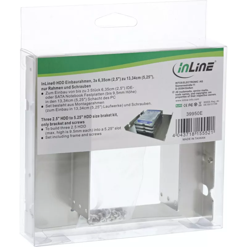 InLine Bracket Kit 3x 2.5 inch HDD na 5.25 inch rozmiar HDD, uchwyty i śruby