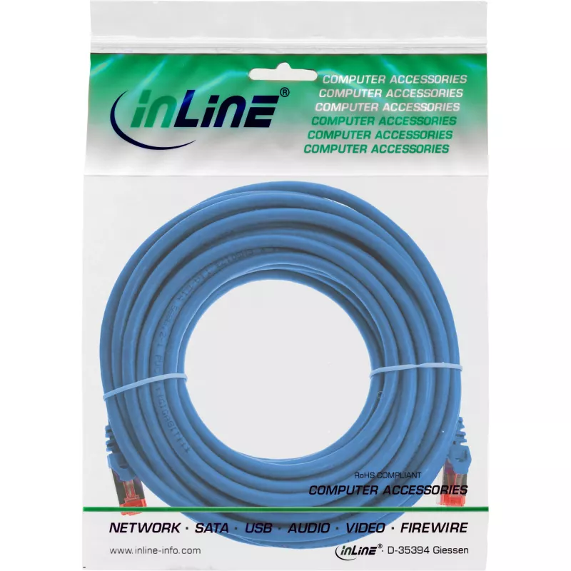 InLine Patch kabel S/FTP PiMF Cat.6 250MHz PVC miedź niebieski 20m
