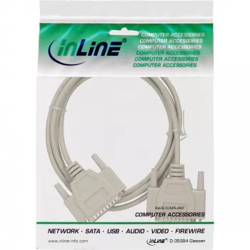 Kabel szeregowy InLine formowany DB25 męski/męski prosty szary 2m