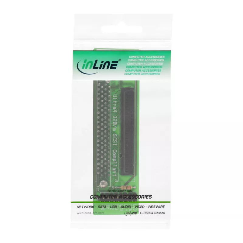 Adapter InLine SCSI SCA U320 80-pin żeński / 68-pin żeński