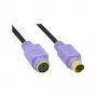 Kabel InLine PS/2, M/Ż, czarny/fioletowy, złote styki, 2m