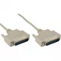 InLine kabel szeregowy formowany DB25 męski / męski bezpośredni szary 10m