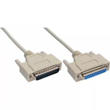Kabel szeregowy InLine w formie wtyczki DB25 męski / żeński prosty szary 1,8 m