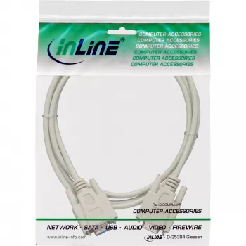 Kabel szeregowy InLine DB9 żeński / żeński prosty 3m