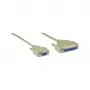 Null modem kabel InLine DB9 female / DB25 female 2m beige