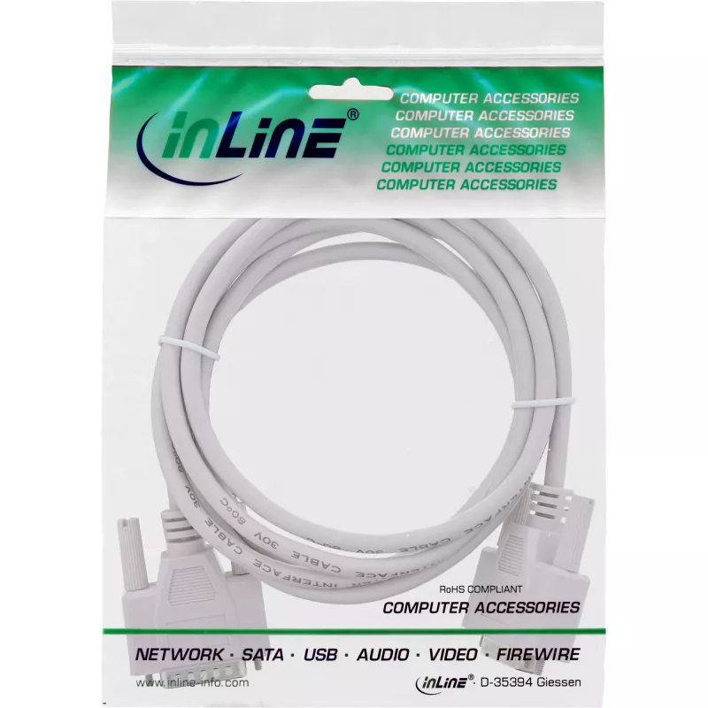 InLine kabel przedłużający do portu gier DB15 męski/żeński 2m, wtryskiwany