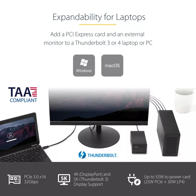 StarTech.com Jednoslotowa obudowa rozszerzeń PCIe Thunderbolt 3