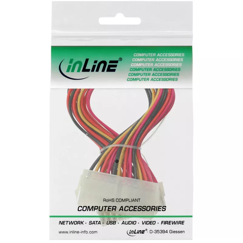 InLine kabel do płyty głównej ATX 24pin męski / żeński 0,20m