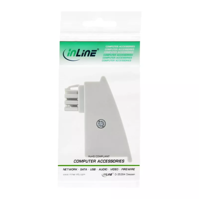 Adapter DSL InLine TAE-F, męski TAE-F / żeński RJ45, 8P2C do Fritzbox, szary