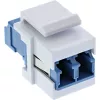 Adapter wtykowy InLine FO Keystone, biały, dupleks LC/LC, SM, tuleja ceramiczna, niebieski