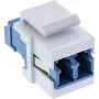 Adapter wtykowy InLine FO Keystone, biały, dupleks LC/LC, SM, tuleja ceramiczna, niebieski