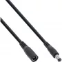 Przedłużacz DC InLine, DC męski/żeński 5.5x2.1mm, AWG 18, czarny 0.5m