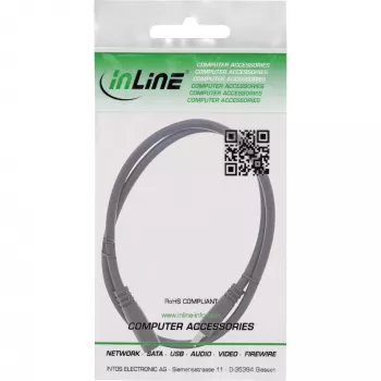 Przedłużacz DC InLine, wtyk/gniazdo DC 3,5x1,35 mm, AWG 18, czarny 0,5 m