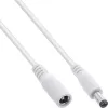 Przedłużacz DC InLine, męski/żeński 5,5x2,1mm, AWG 18, biały 5m