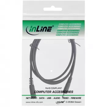 Przedłużacz DC InLine, DC męski/żeński 4,0x1,7 mm, AWG 18, czarny 0,5 m