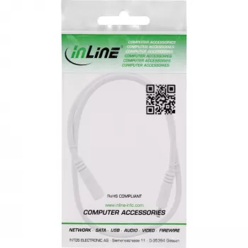Przedłużacz DC InLine, wtyk/gniazdo DC 3,5x1,35mm, AWG 18, biały 0,5m